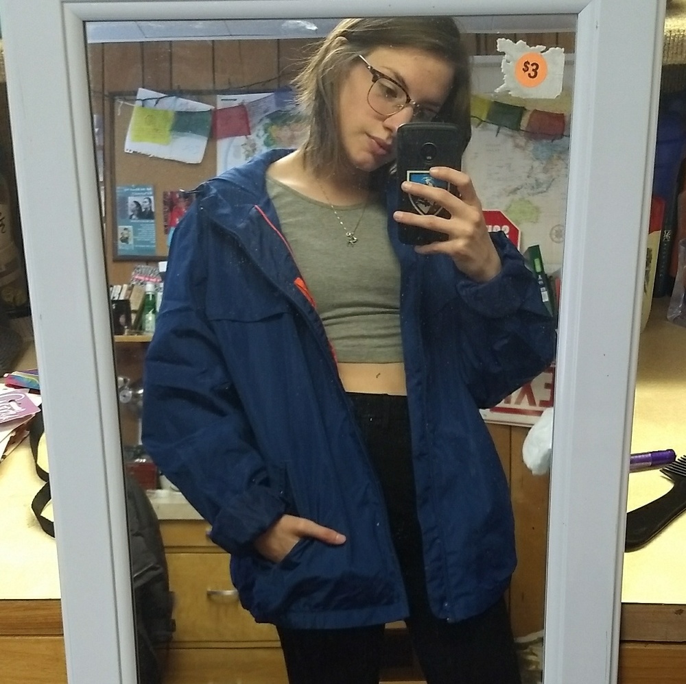 Blue windbreaker